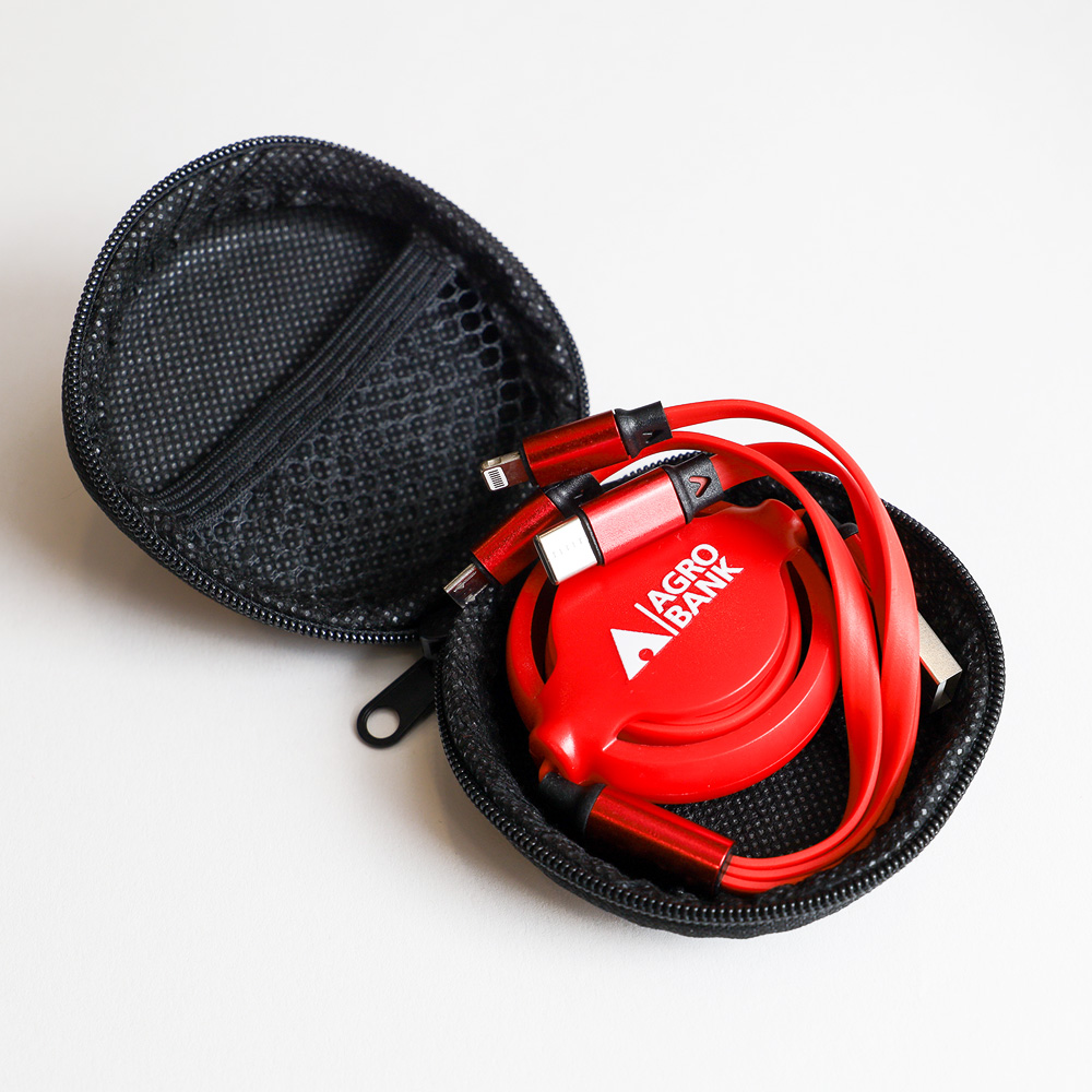 Agrobank Cable Charge in Pouch Bag | Red