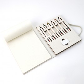 Agrobank Recycled Milk Paper Sticky Notepad with 6pcs Inkless Pen & Eraser
