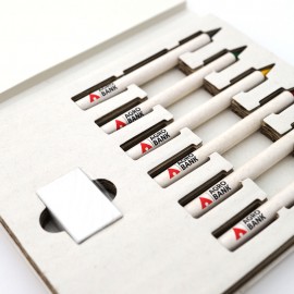 Agrobank Recycled Milk Paper Sticky Notepad with 6pcs Inkless Pen & Eraser